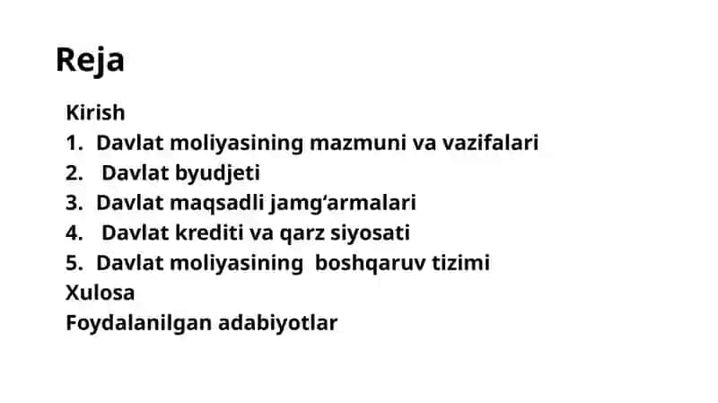 Davlat moliyasi va uning tarkibiy tuzilishi 2