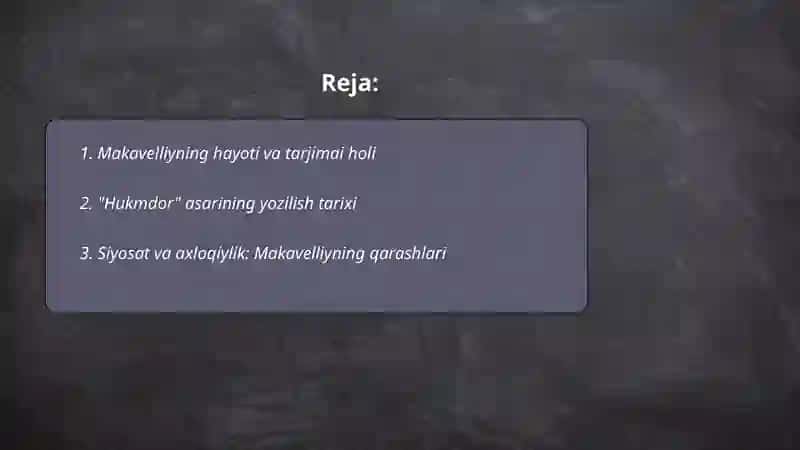 Makiavellining " Hukmdor asari" 2