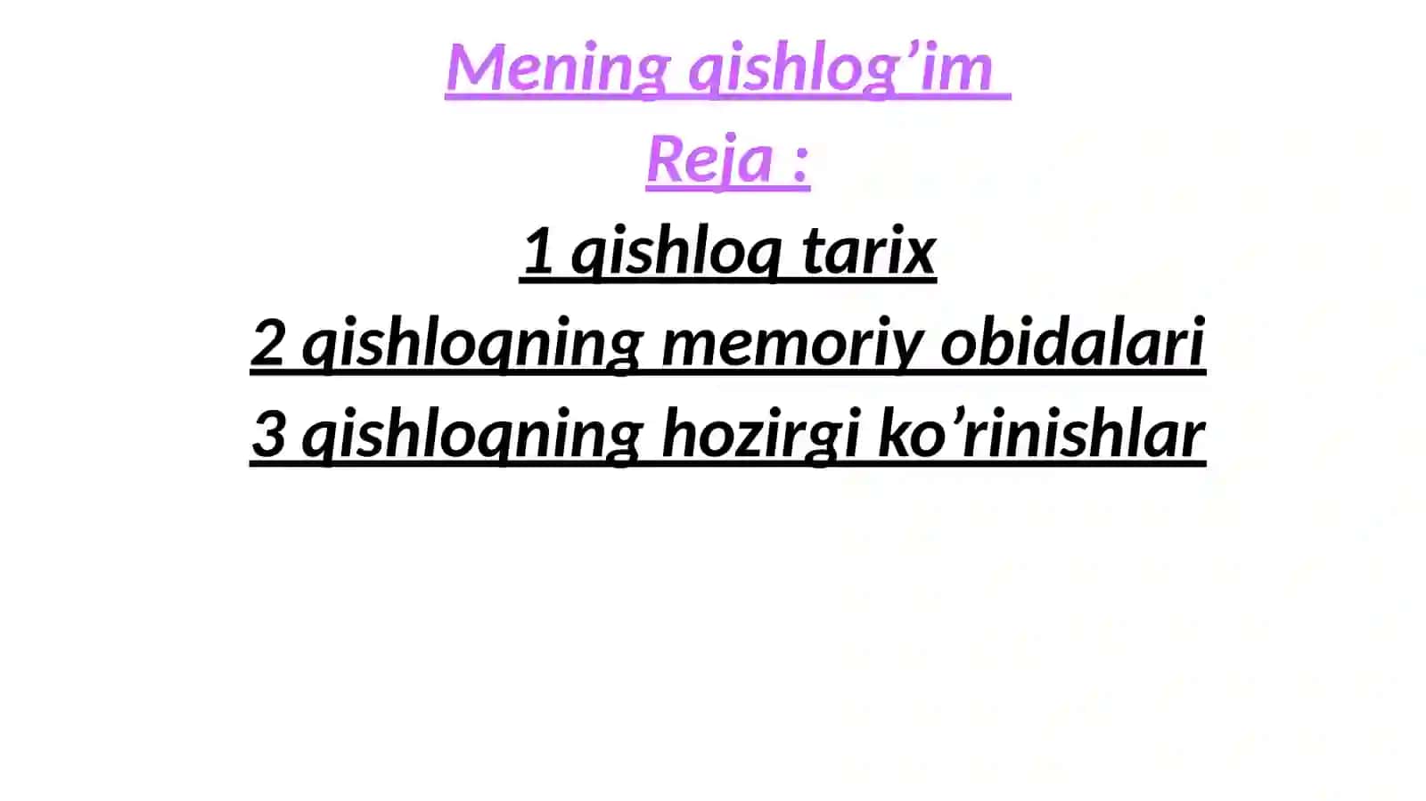 Mening qishloqim mavzusi 2