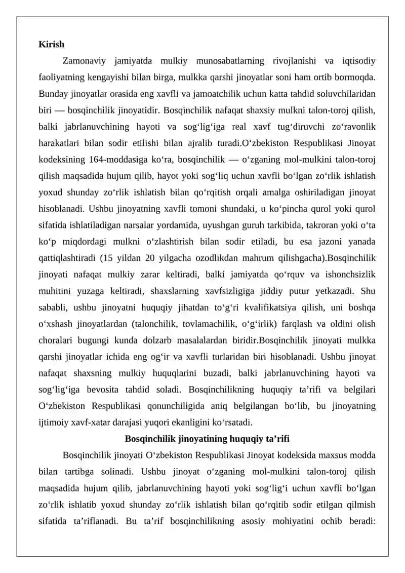 Bosqinchilik jinoyati 2
