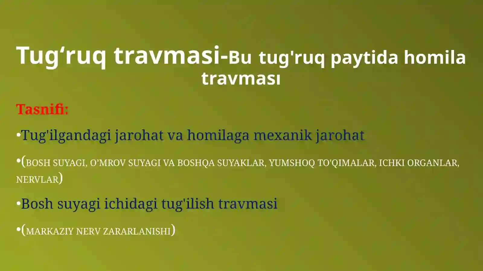 Tug'ilishdagi jarohatlar 2