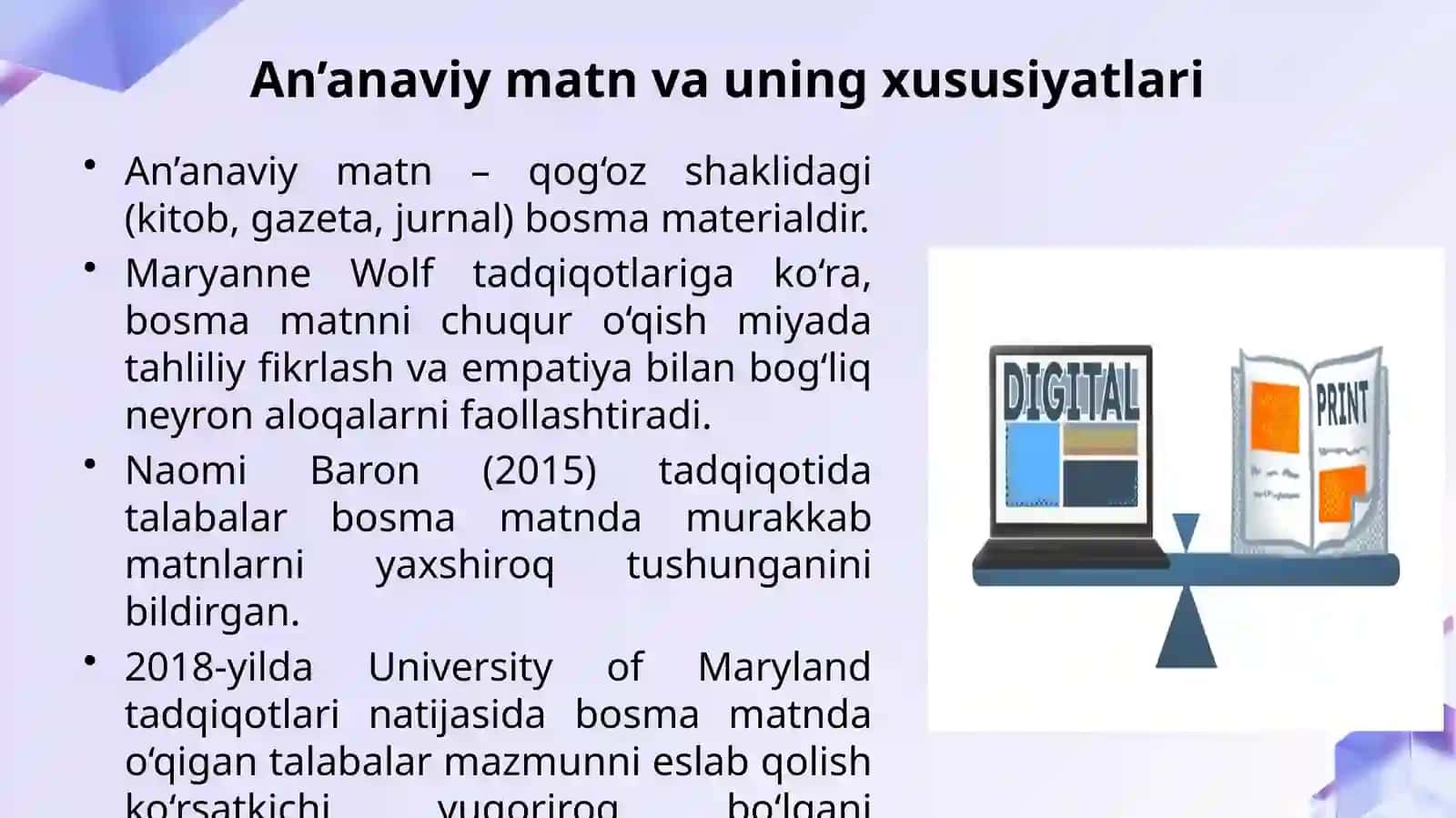 4-MARUZA: MEDIA VA AN’ANAVIY MATNLARNI O’QISH 2