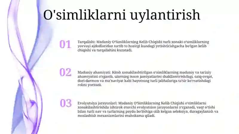Madaniy OʻSimliklarning Kelib Chiqishi 2