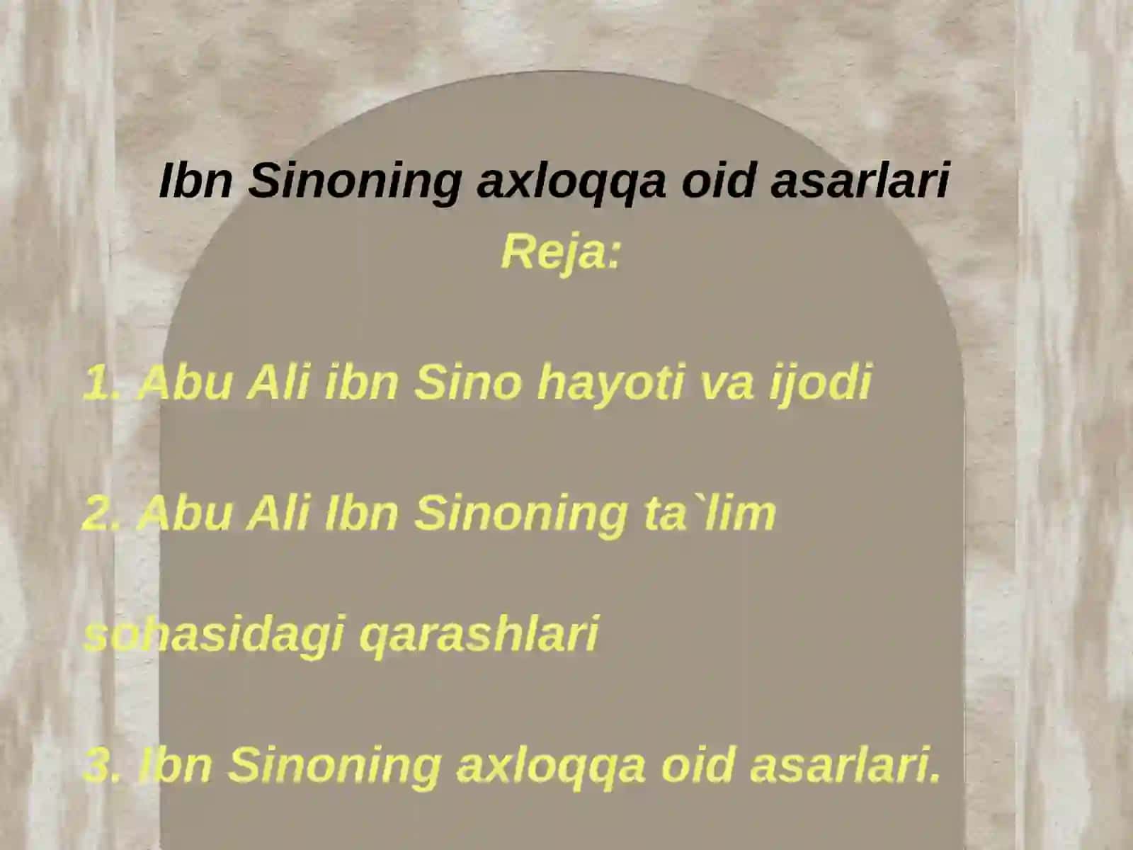 Ibn Sinoning axloqqa oid asarlari 2