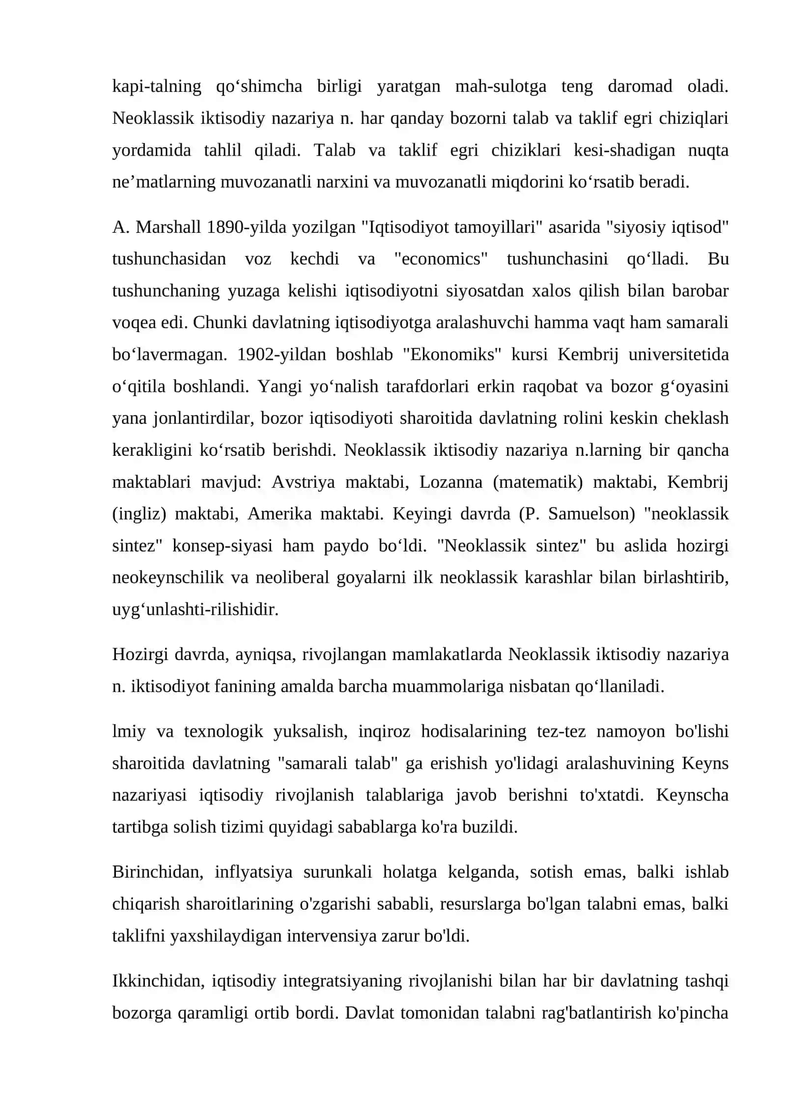 NEOKLASSIK MAKTAB TARAFDORLARINING ASOSIY G’OYALARI 2