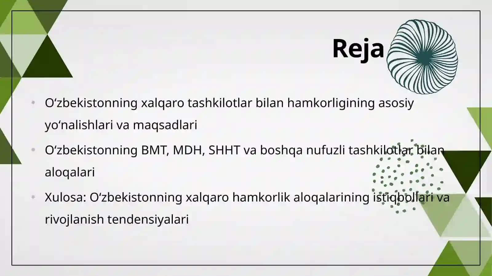 Oʻzbekistonning xalqaro tashkilotlar bilan hamkorlik aloqalari 2