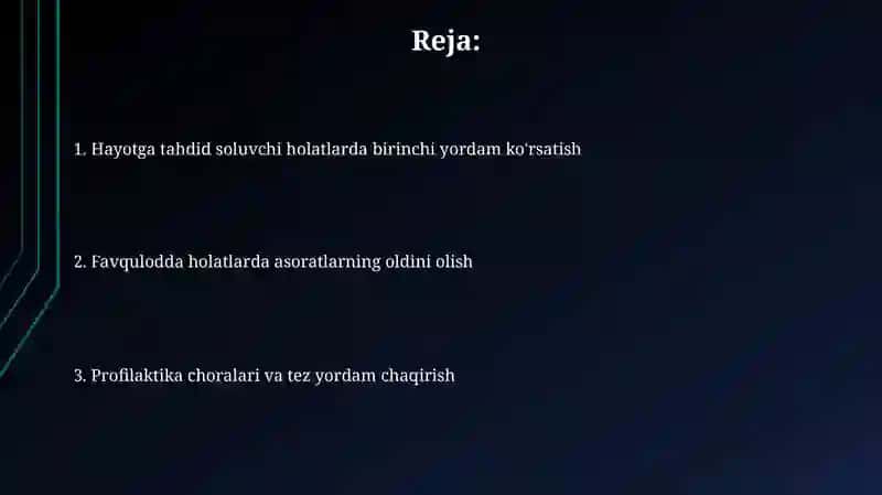 Birinchi yordam kursi 2