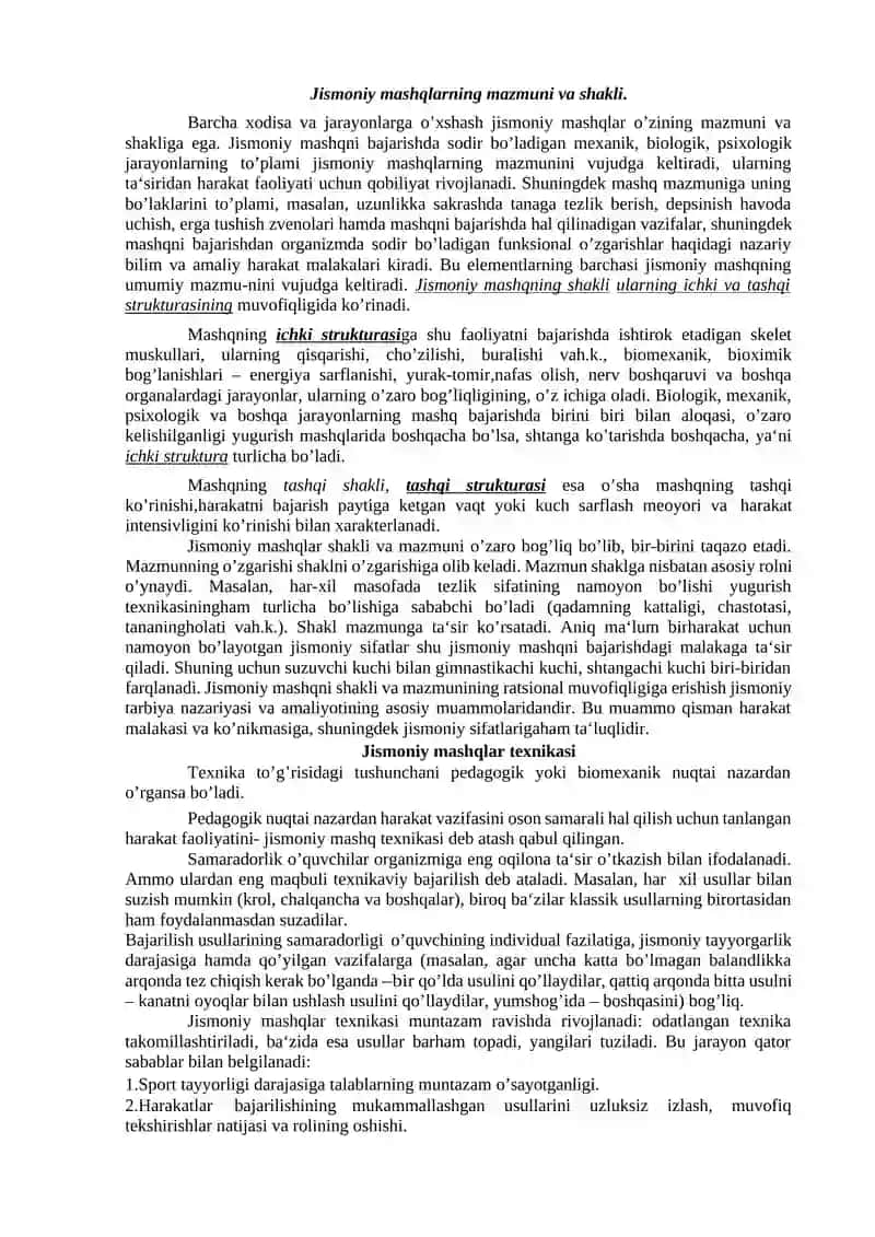 Jismoniy tarbiyaning vositalariga tavsif 2