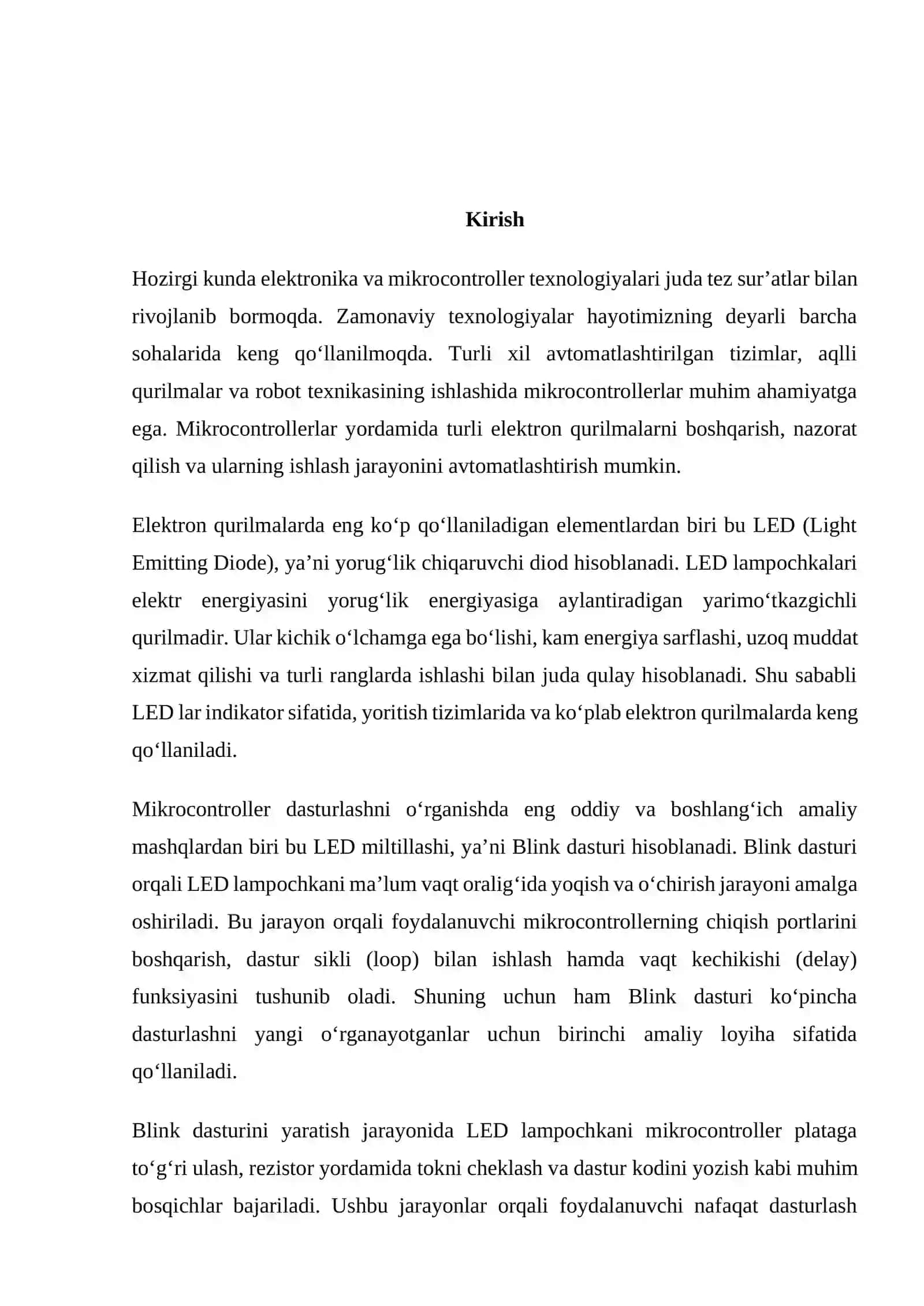 LED miltillashi (oddiy Blink) 2