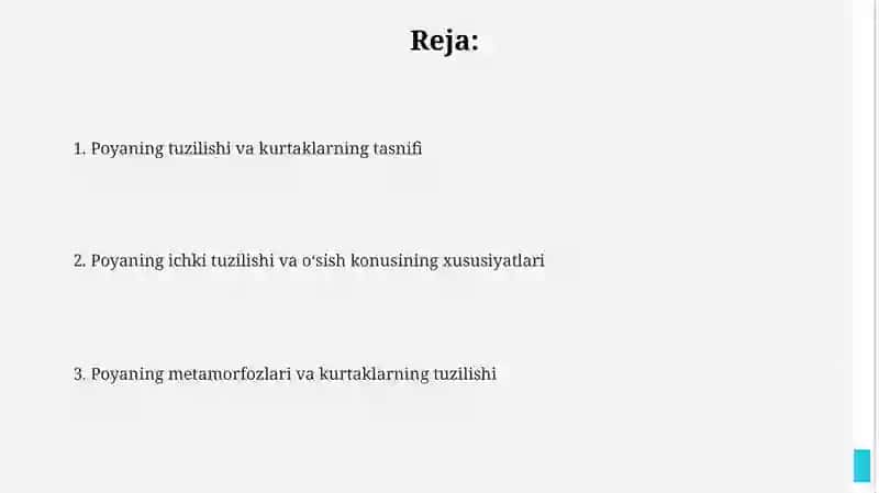 Oʻsimlik poyasining umumiy tuzilishi 2