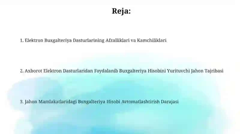 Elektron Buxgalteriya Dasturlarining Afzalliklari va Kamchiliklari 2