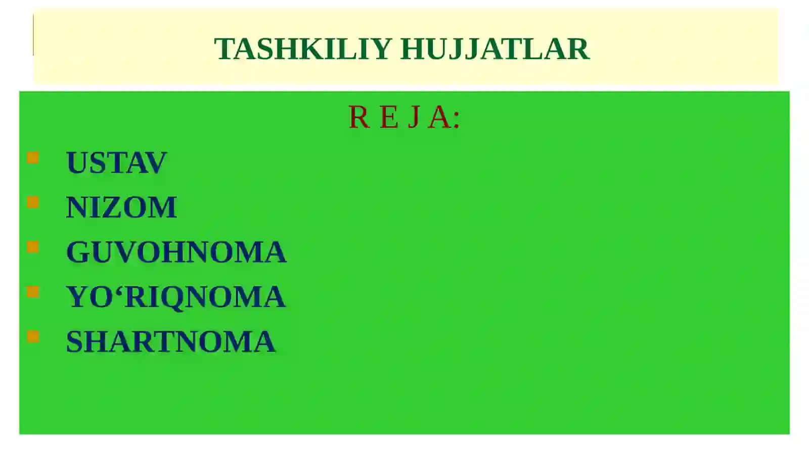 Tashkiliy hujjatlar 2
