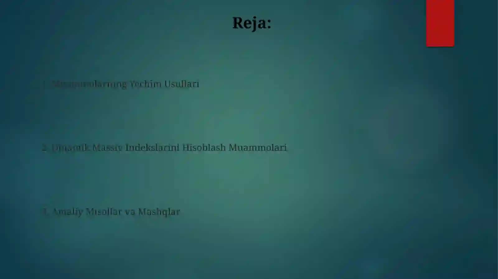 Dinamik qator ko’rsatkichlarini hisoblash bo’yicha masalalaryechish 2