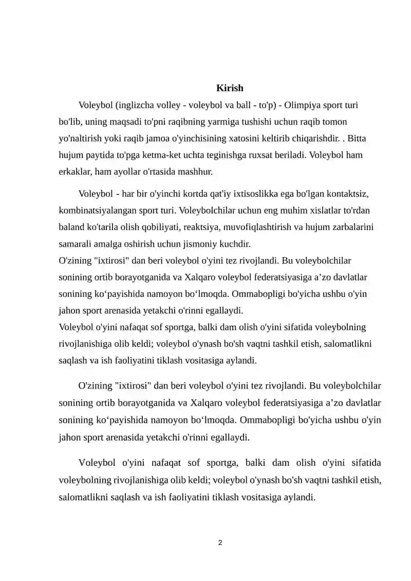 Voleybolning Kelib Chiqishi 2