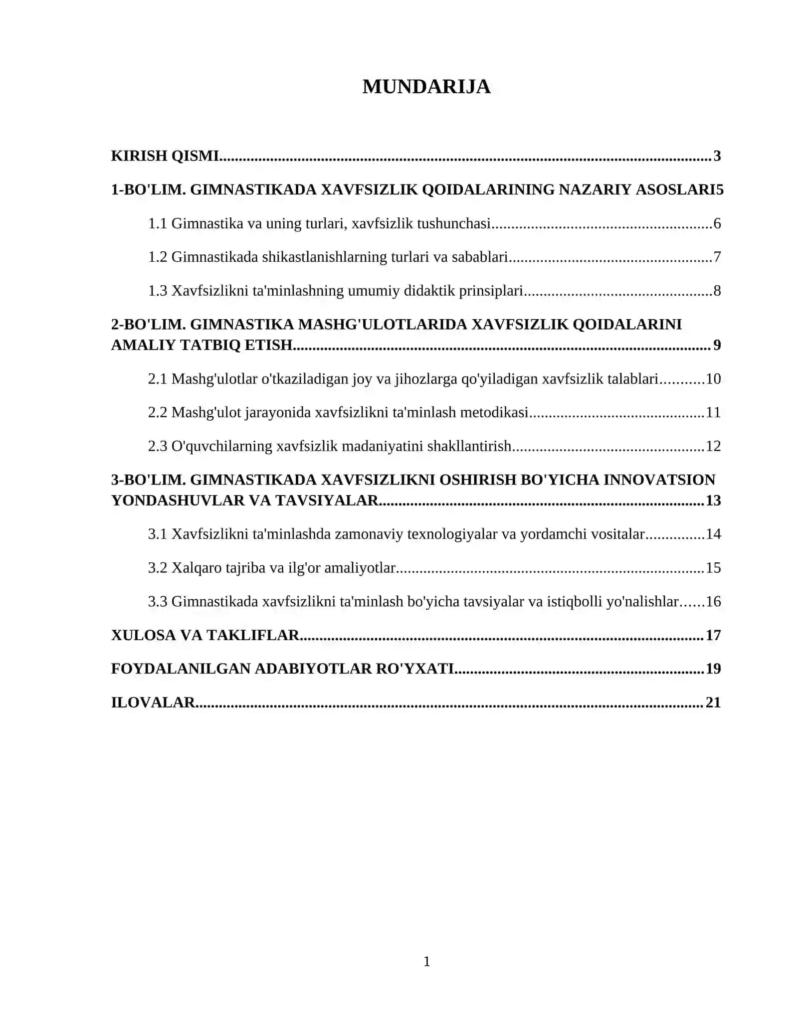 Gimnastikada xafsizlik qoydalari 2