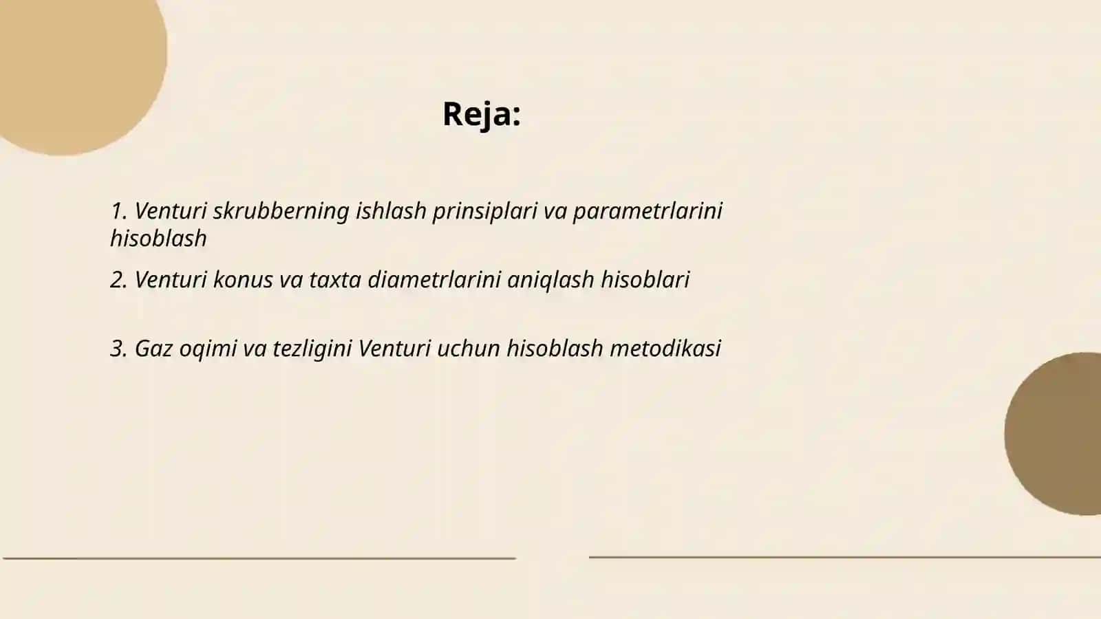 Venturli skuruberli paramertli hisoblash aksober parametrli hisoblash 2