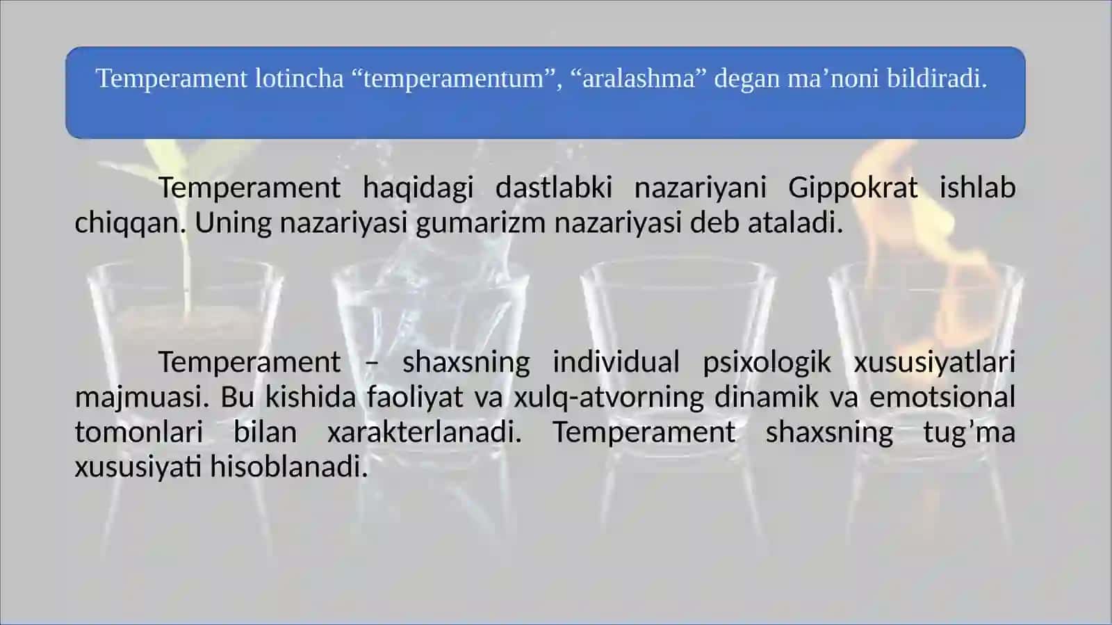 Temperament haqida tushuncha. 2