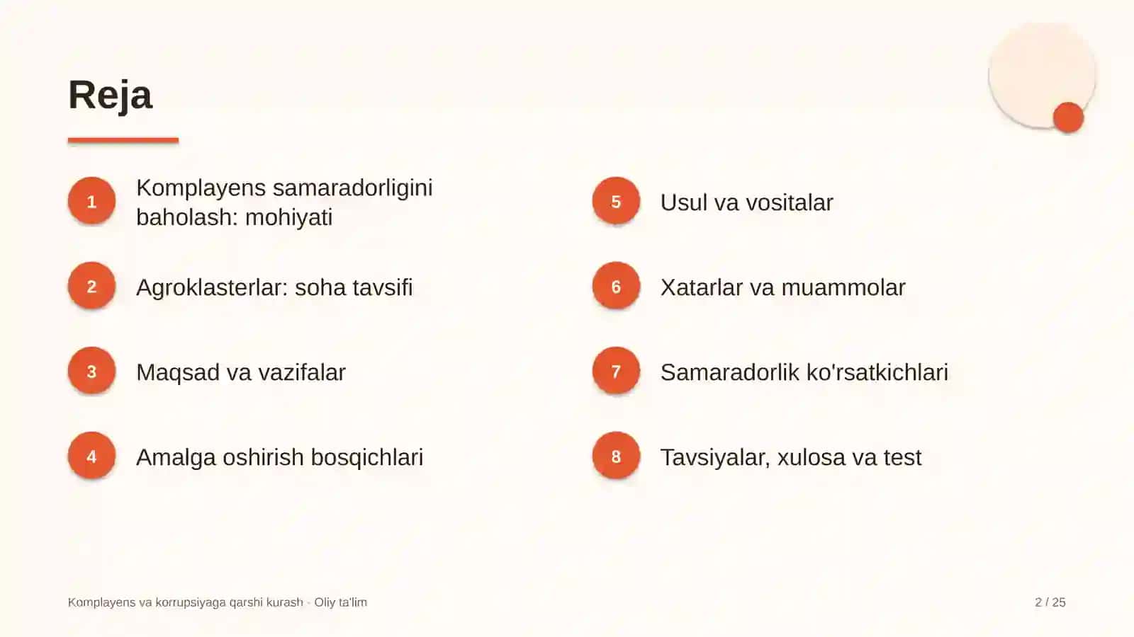 Agroklasterlarda komplayens samaradorligini baholash 2