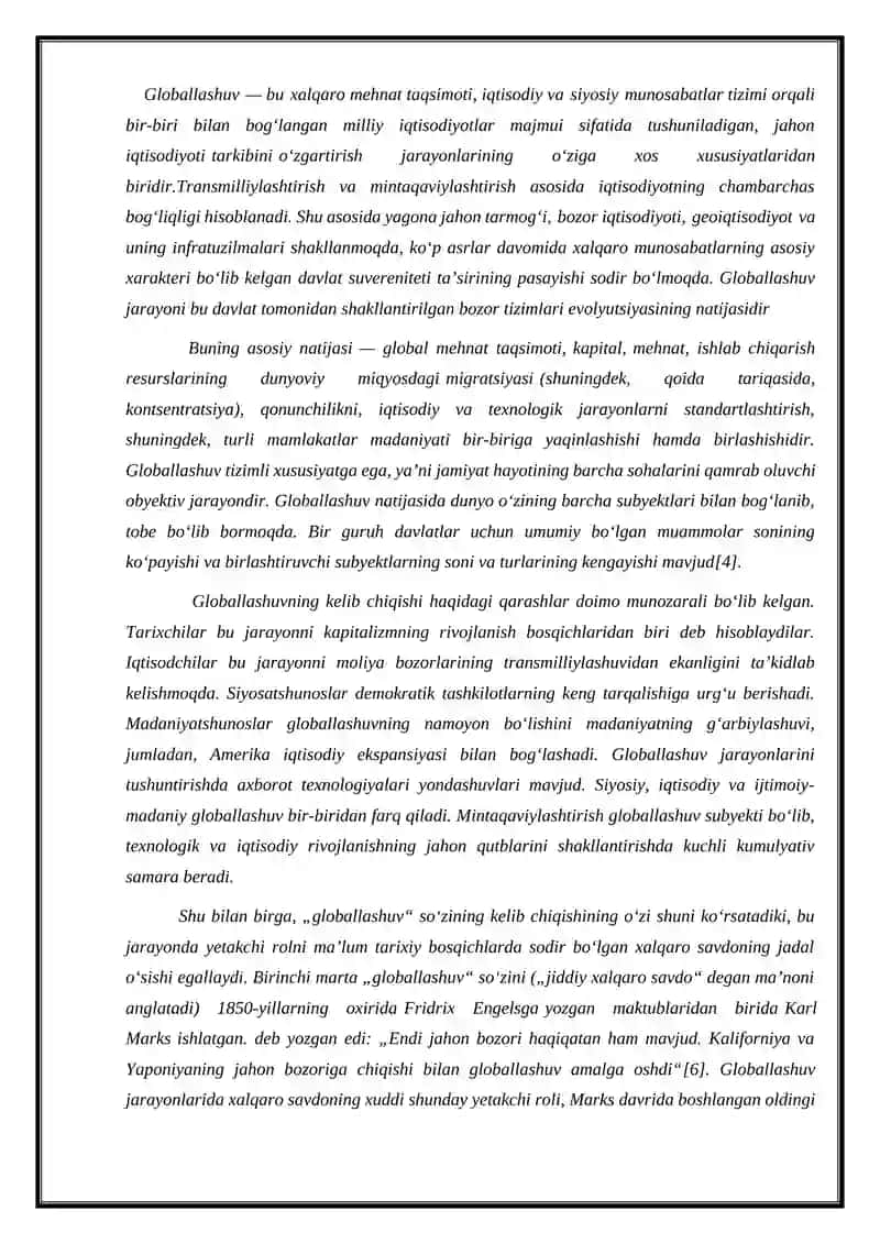 Global muammolarning mezonlari va darjalari 2