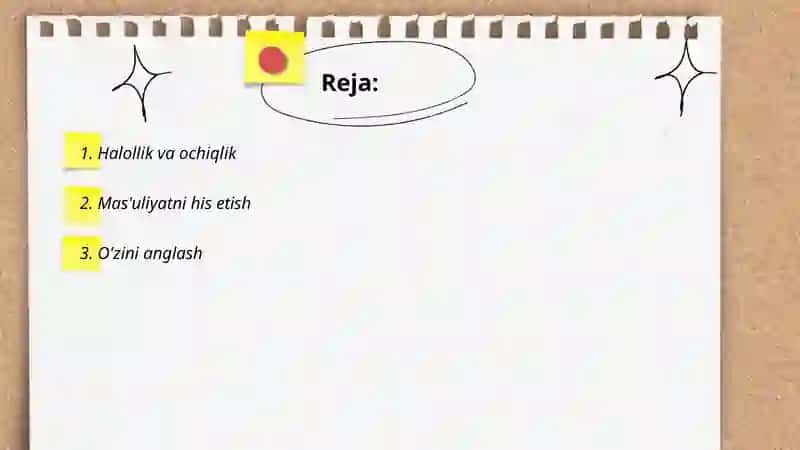 Halollik va ochiqlik 2