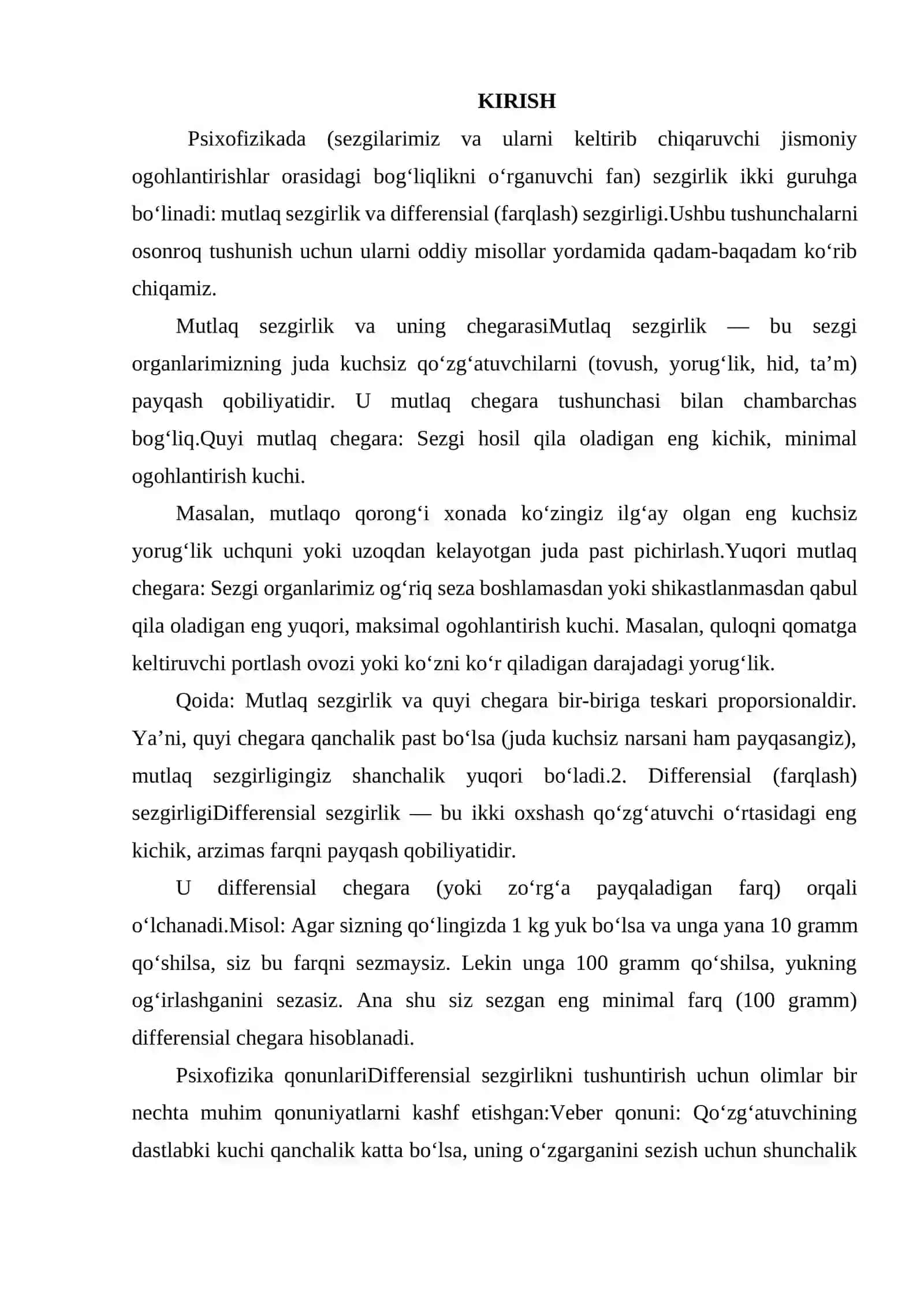 MUTLAQ VA DIFFERENSIAL SEZGIRLIKNI O‘RGANISH 2