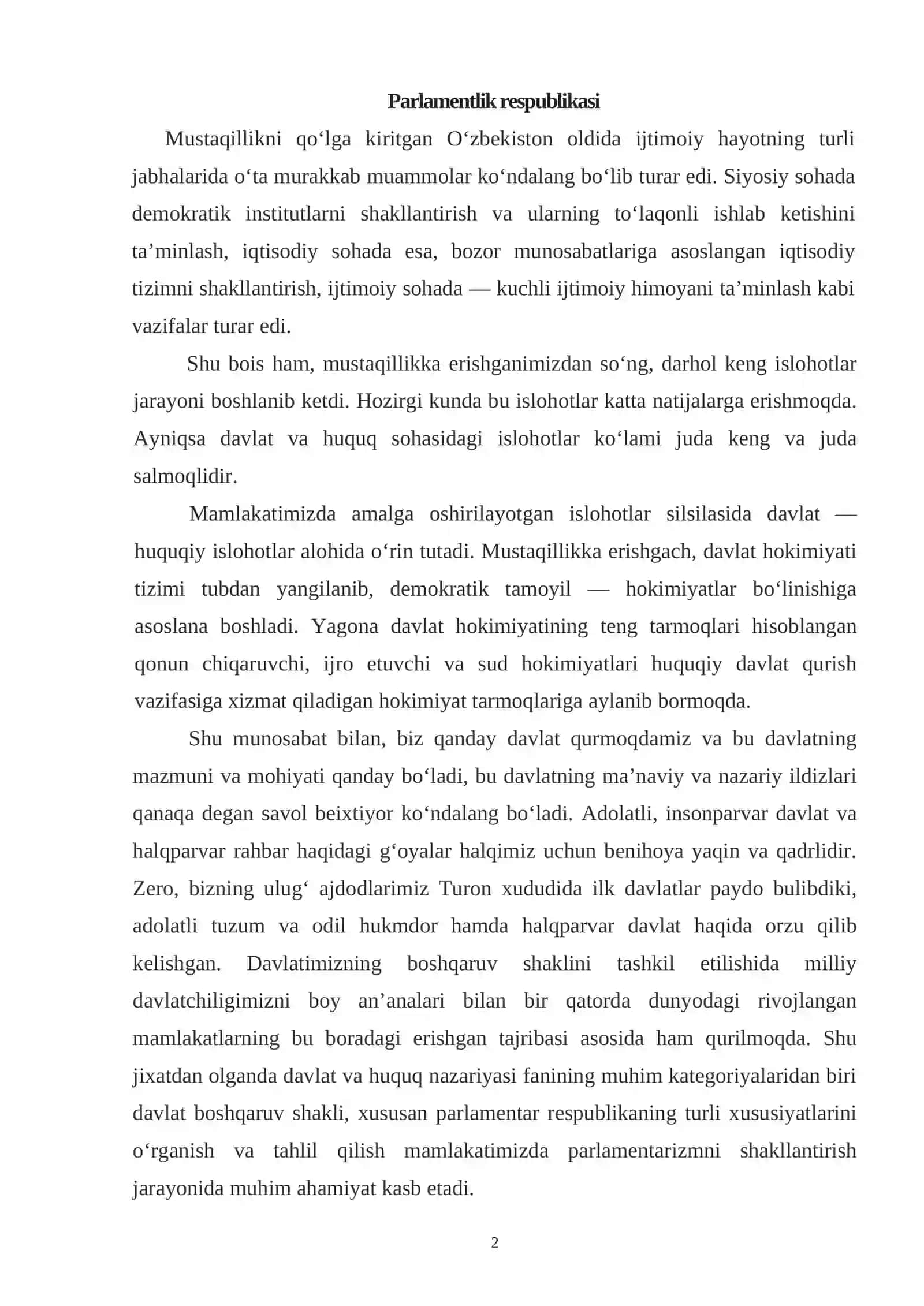 Parlamentlik Respublikasi 2