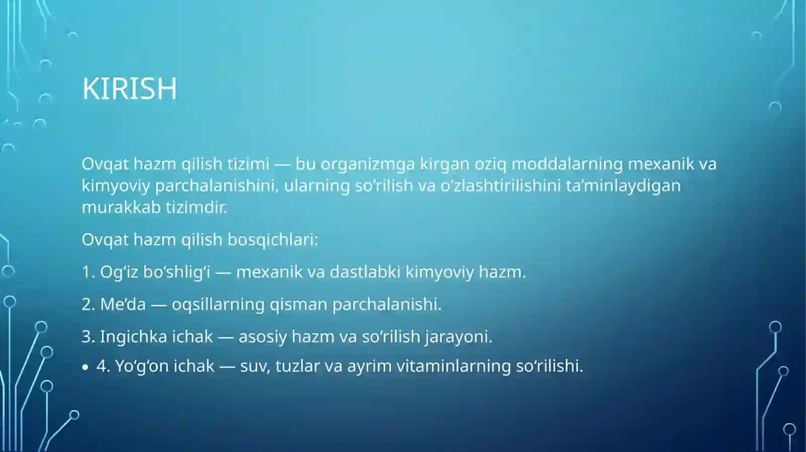 Ovqat hazm qilish tizimi 2