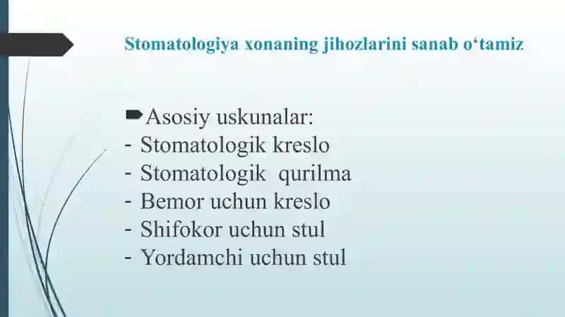 Stomatologik kabinet jihozlari 2