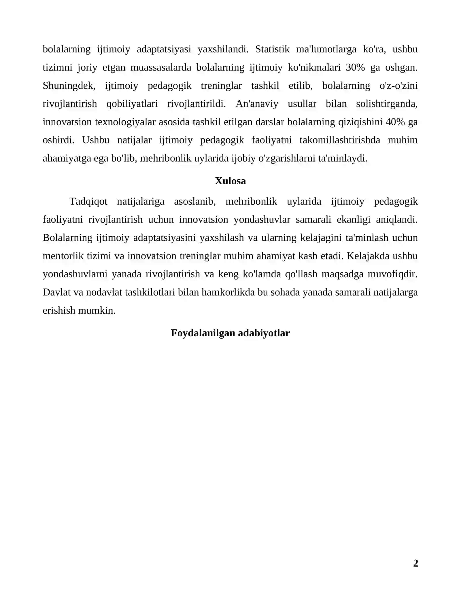 Mehribonlik uylarida ijtimoiy pedagogik faoliyat 2