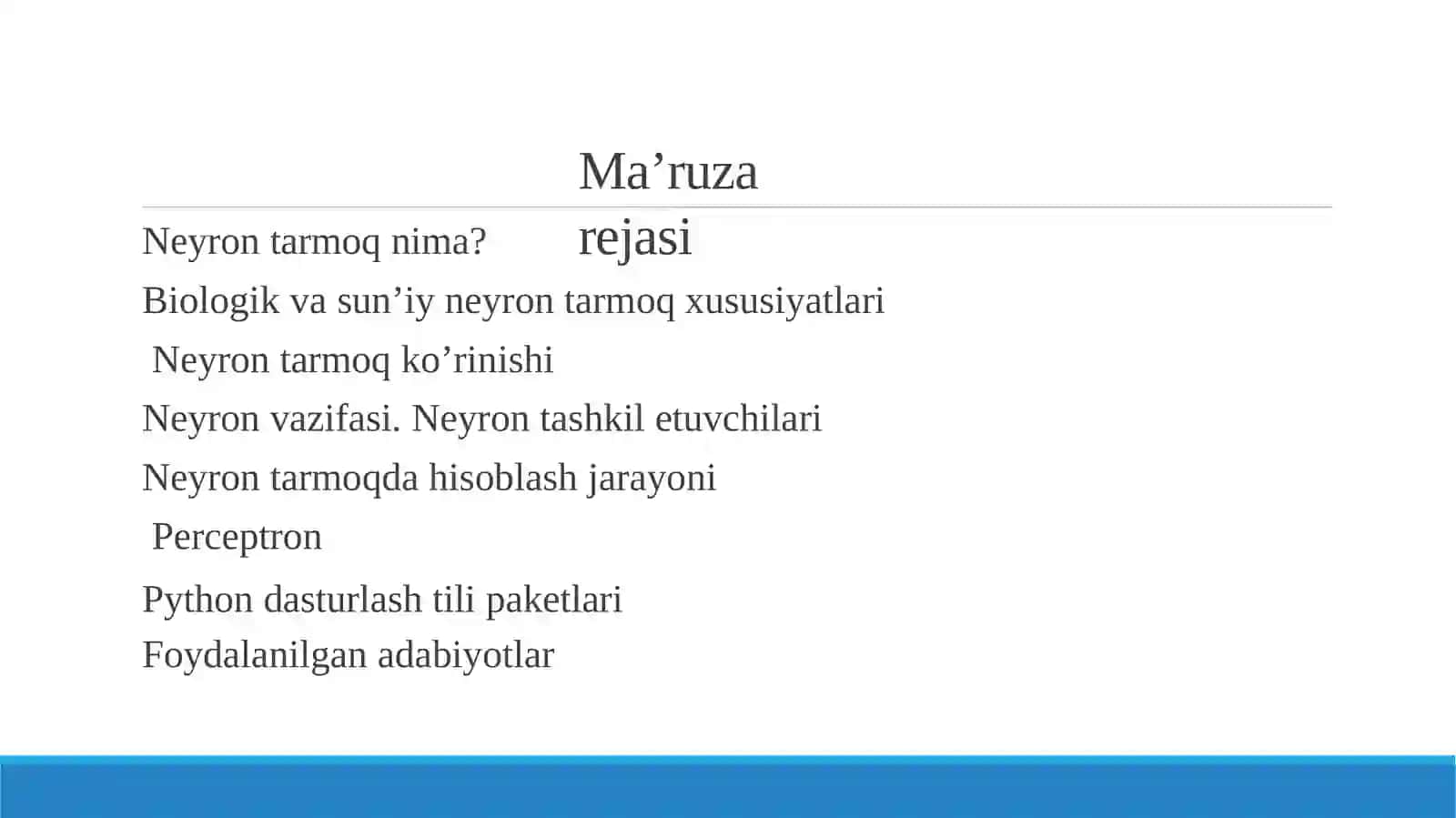 Sun’iy neyron tarmoqlari 2