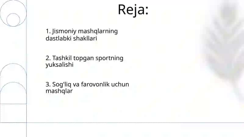 Jismoniy mashqlarning paydo bo'lishi 2