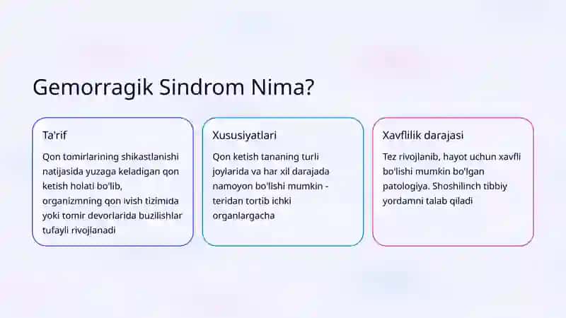 Gemorragik Sindrom: Klinik Belgilar va Tibbiy Ahmiyati 2