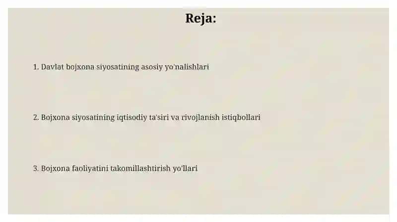 Davlatning bojxona siyosati 2