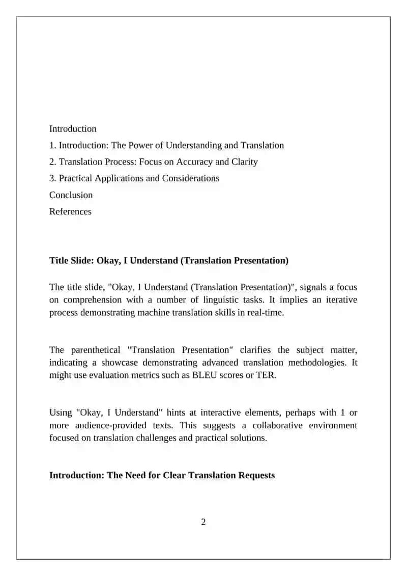 Okay, I Understand (Translation Presentation) 2