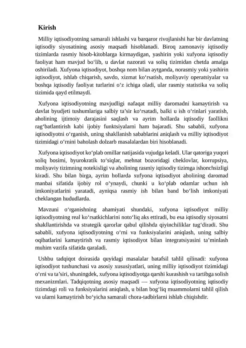 Xufyona iqtisodiyot 2
