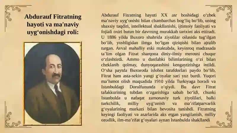 Fitratning Jadidchilik harakatidagi nazariy va amaliy faoliyati 2