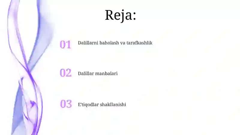 Dalillash va ishonch e'tiqoting shakllanishi jarayoni 2