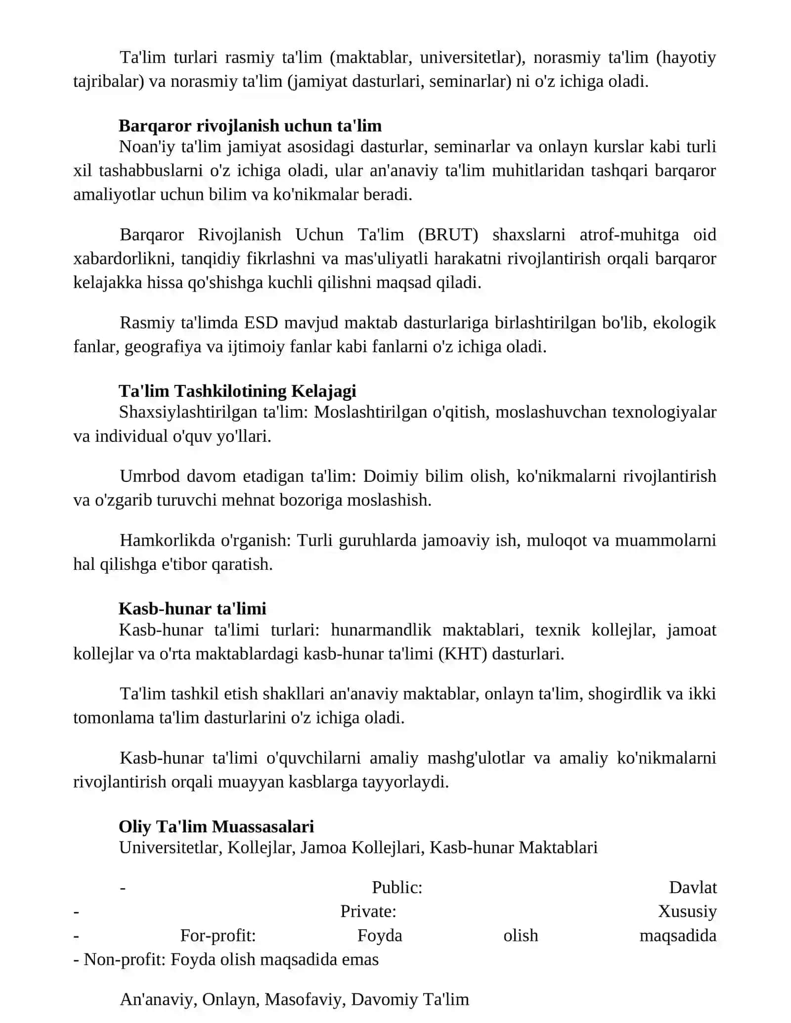 Alternativ Ta'lim Modelları 2