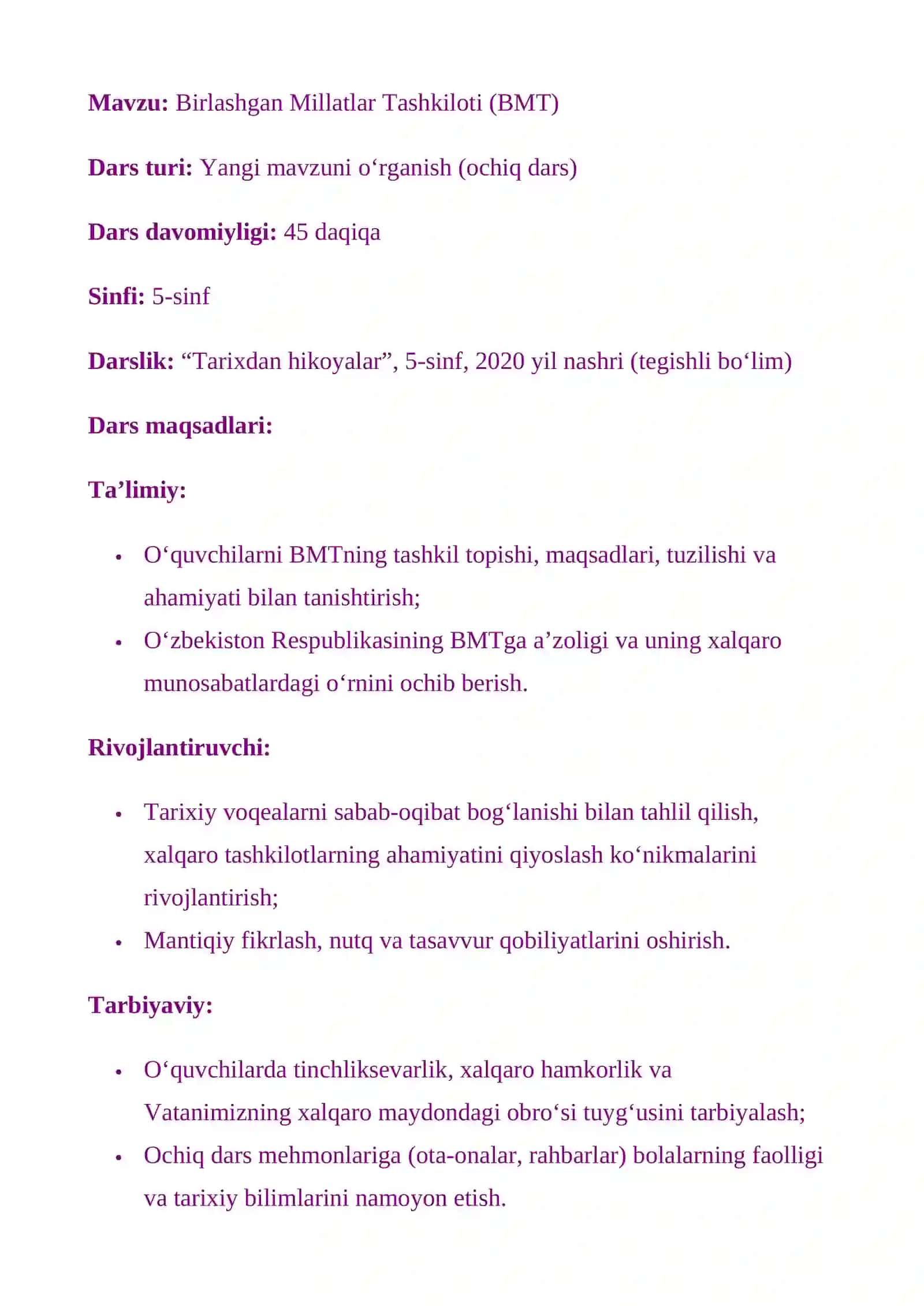 Birlashgan Millatlar Tashkiloti (BMT) 2