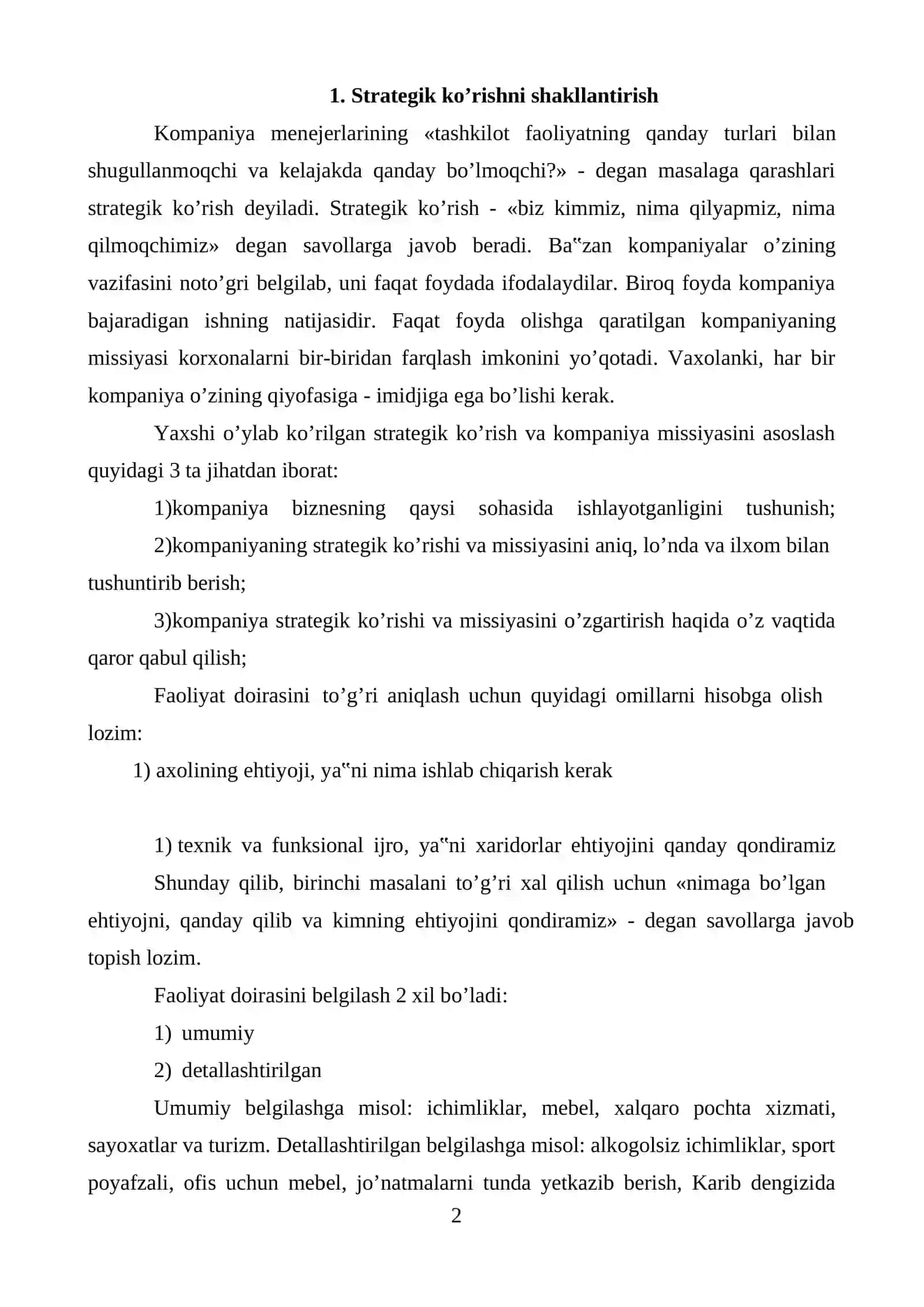 KOMPANIYA STRATEGIYASINI BOSHQARISH 2