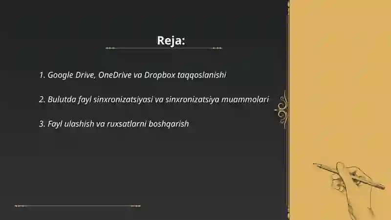 Bulutli saqlash xizmatlari (Goggle Drive OneDriver Dropox) 2