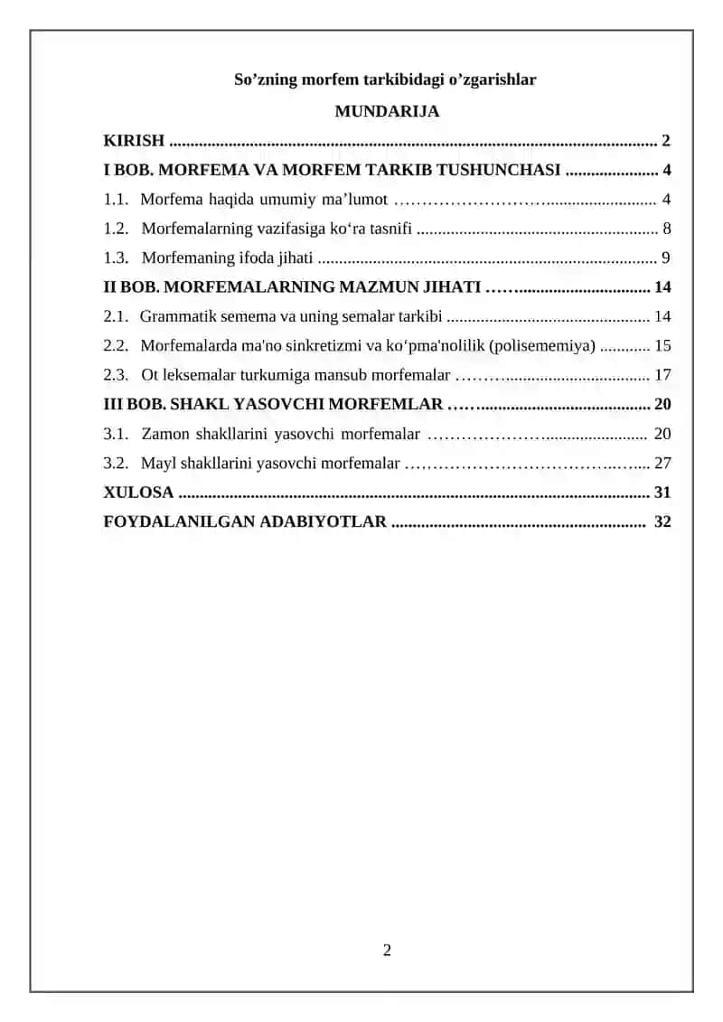 So’zning morfem tarkibidagi o’zgarishlar 2