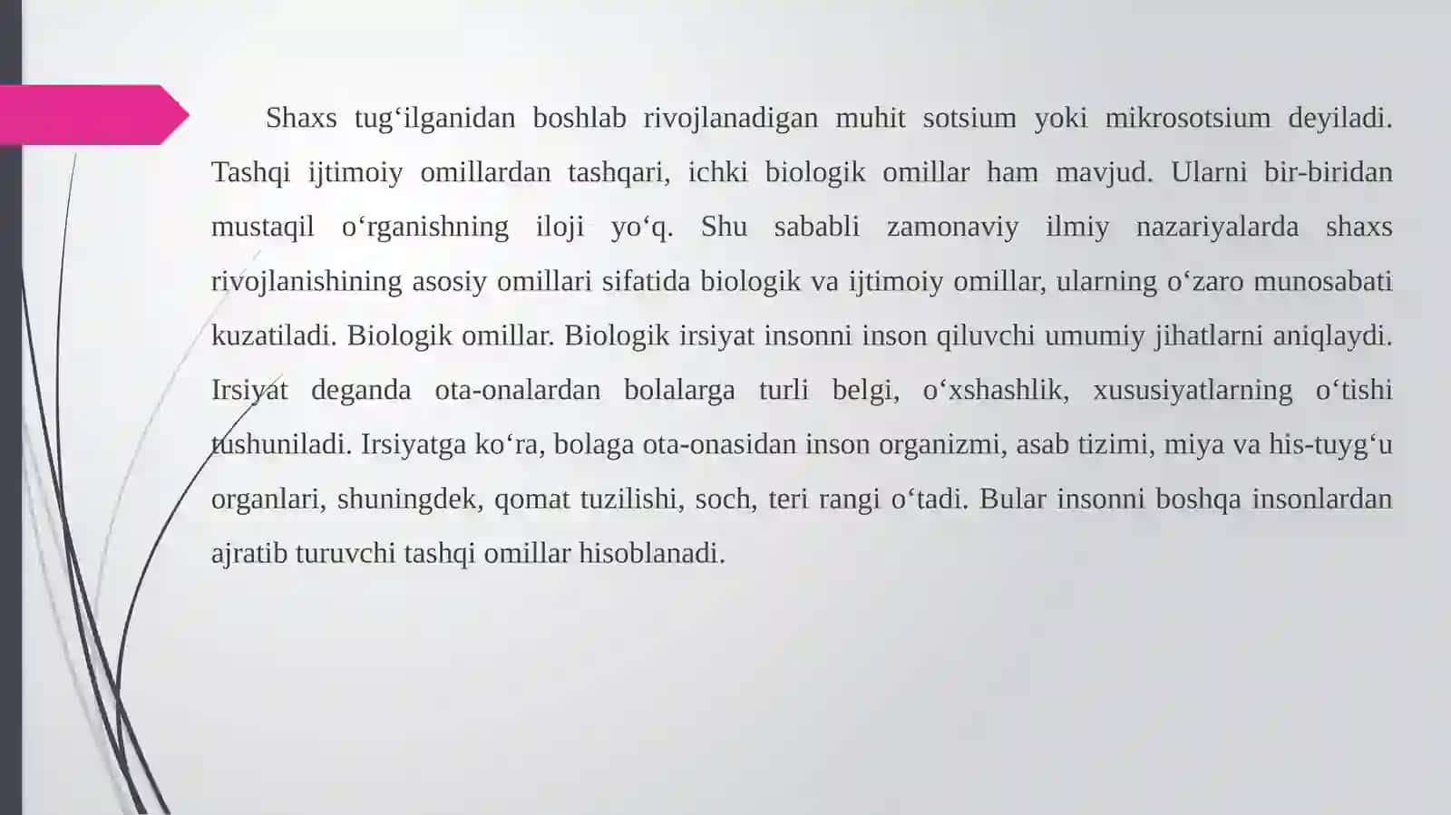 Sotsium tushunchasi. Sotsium va bolashaxsi 2