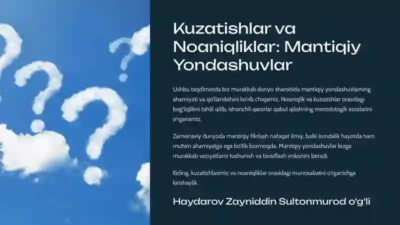 Kuzatishlar va Noaniqliklar: Mantiqiy Yondashuvlar 2