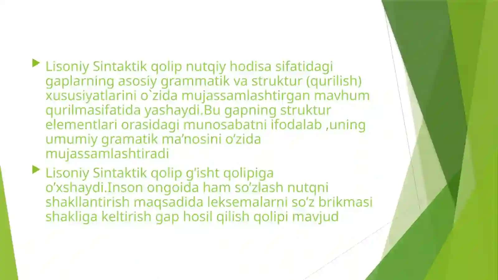 Sintaktik qolipning nutqiy kengayishi 2