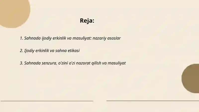 Sahnada ijodiy erkinlik va masuliyat 2