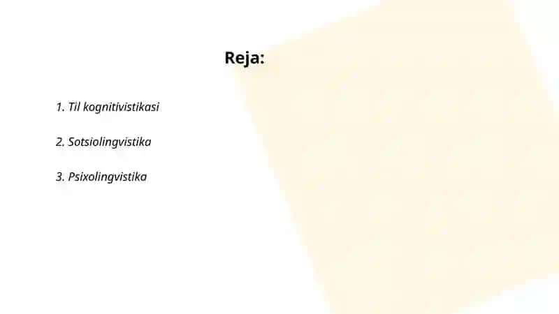 Tilshunoslikning zamonaviy yoʻnalishlari 2