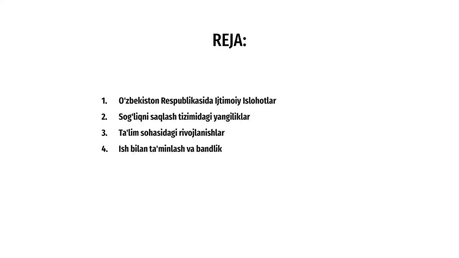 O'zbekiston Respublikasida Ijtimoiy Islohotlar 2
