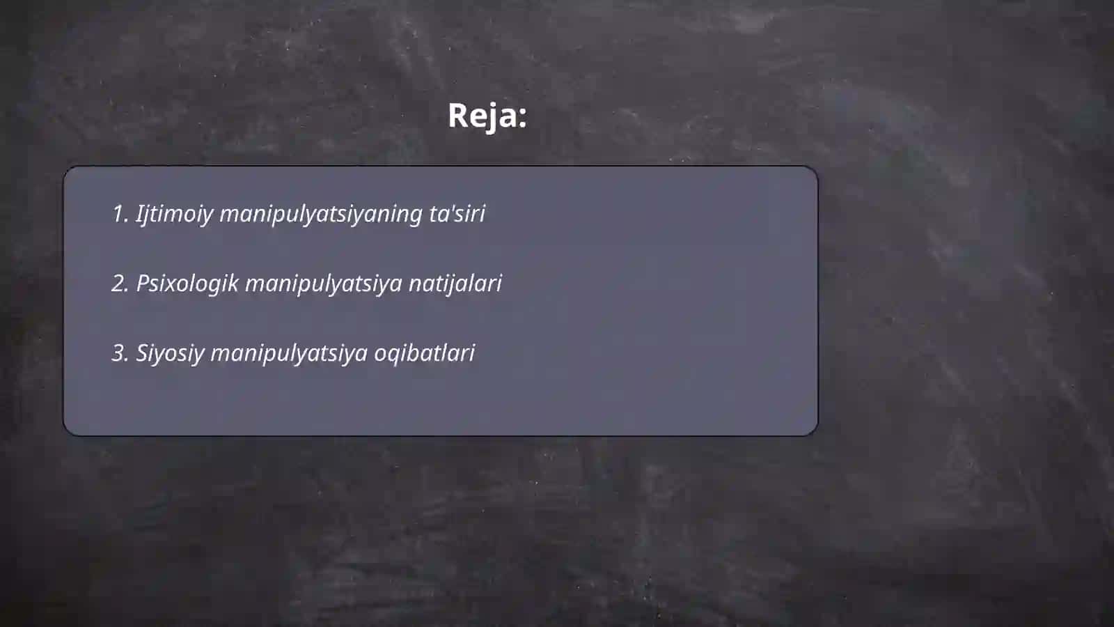 Manipulyatsiyani oqibatlari 2