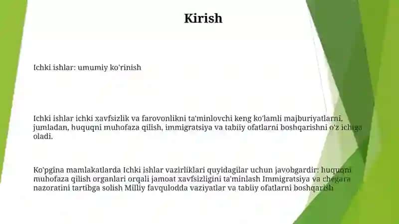 Ichki Ishlar Haqida Malumot 2
